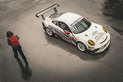 High-Resolution Photo: White Porsche 991 GT3 Cup Car from Isringhausen Motorsports