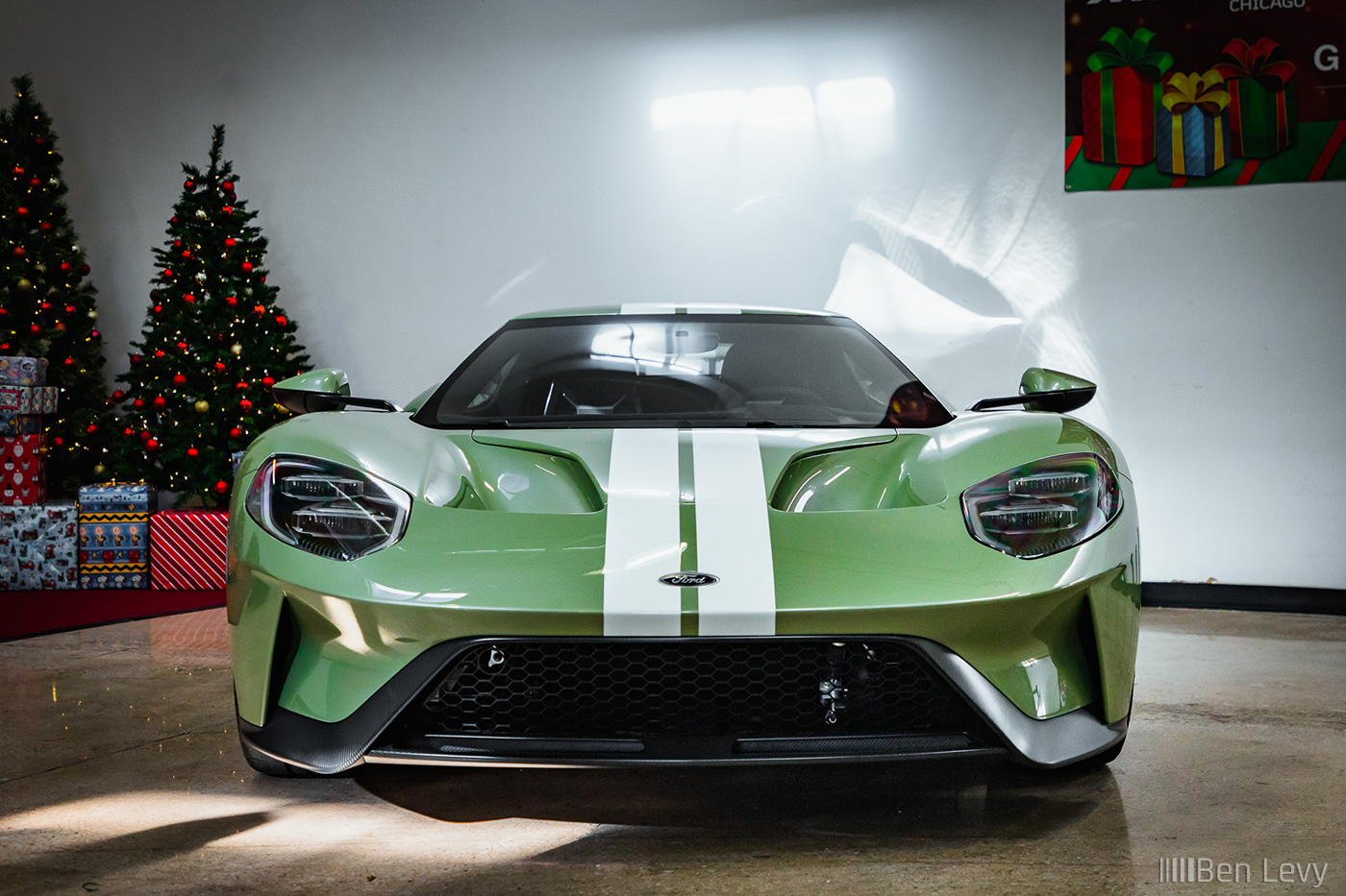 Front of Green 2017 Ford GT