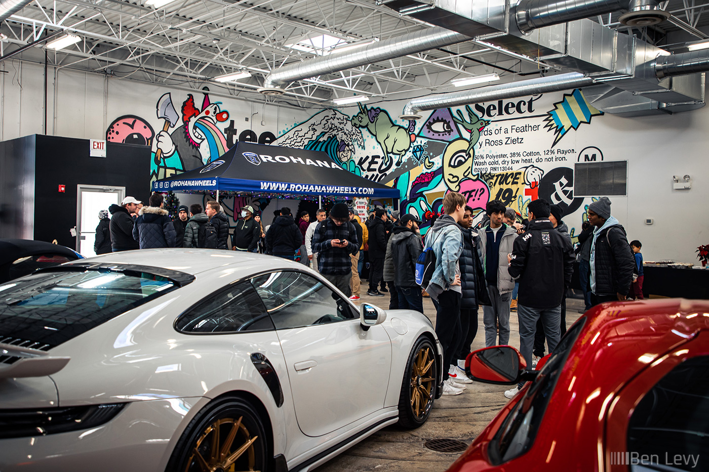 People Gathered at Super Car Toy Drive at Alpha Garage Chicago