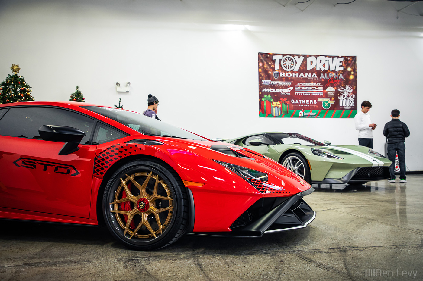 Lamborghini Huracan STO and Ford GT at Alpha Garage Chicago