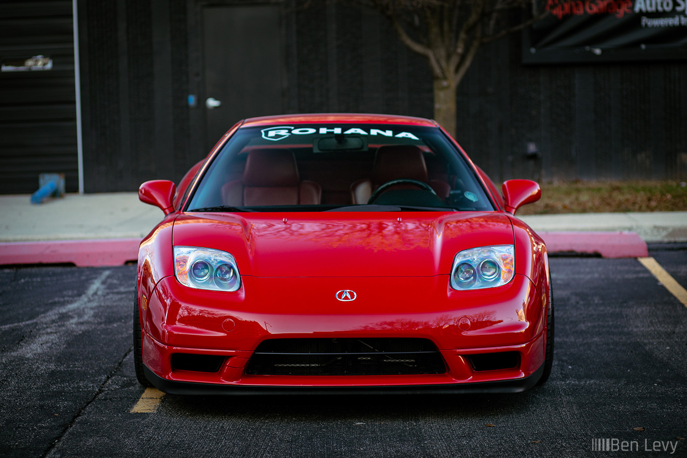 Red Acura NSX with Rohana Wheels Windshield Banner