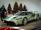 Lime Green Ford GT at Christmas Toy Drive in Chicago