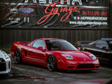 Red Acura NSX outside of Alpha Garage Chicago
