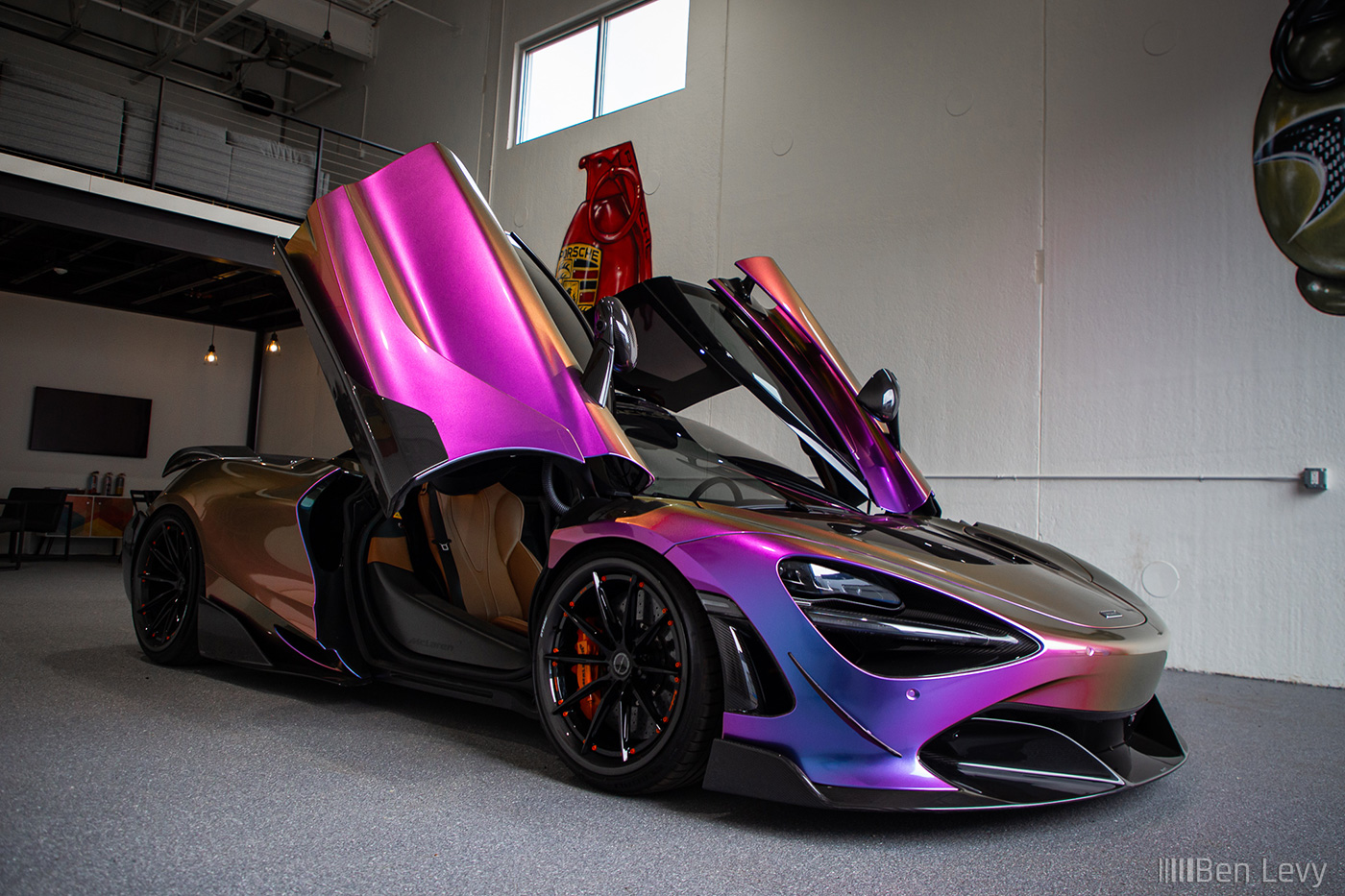 Color-Shifting Purple McLaren 720S with Doors Up