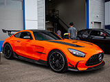 Orange AMG GT Black Series at Big Door Garage Suites