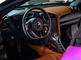 Black and Brown Interior of a McLaren 720S