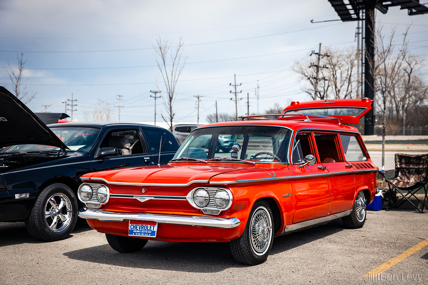 Red Chevrolet Corvair Lakewood in Chicago-Area Car Show