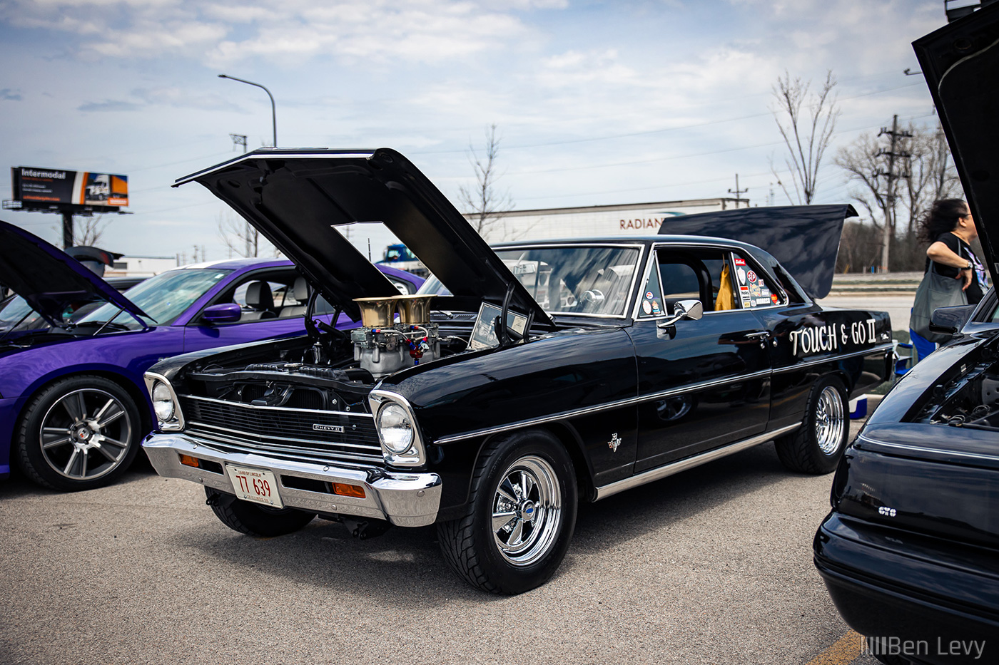 Black Chevy II at a Car Show in Bridgeview
