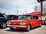 Red Chevrolet Corvair Lakewood in Chicago-Area Car Show