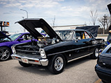 Black Chevy II at a Car Show in Bridgeview