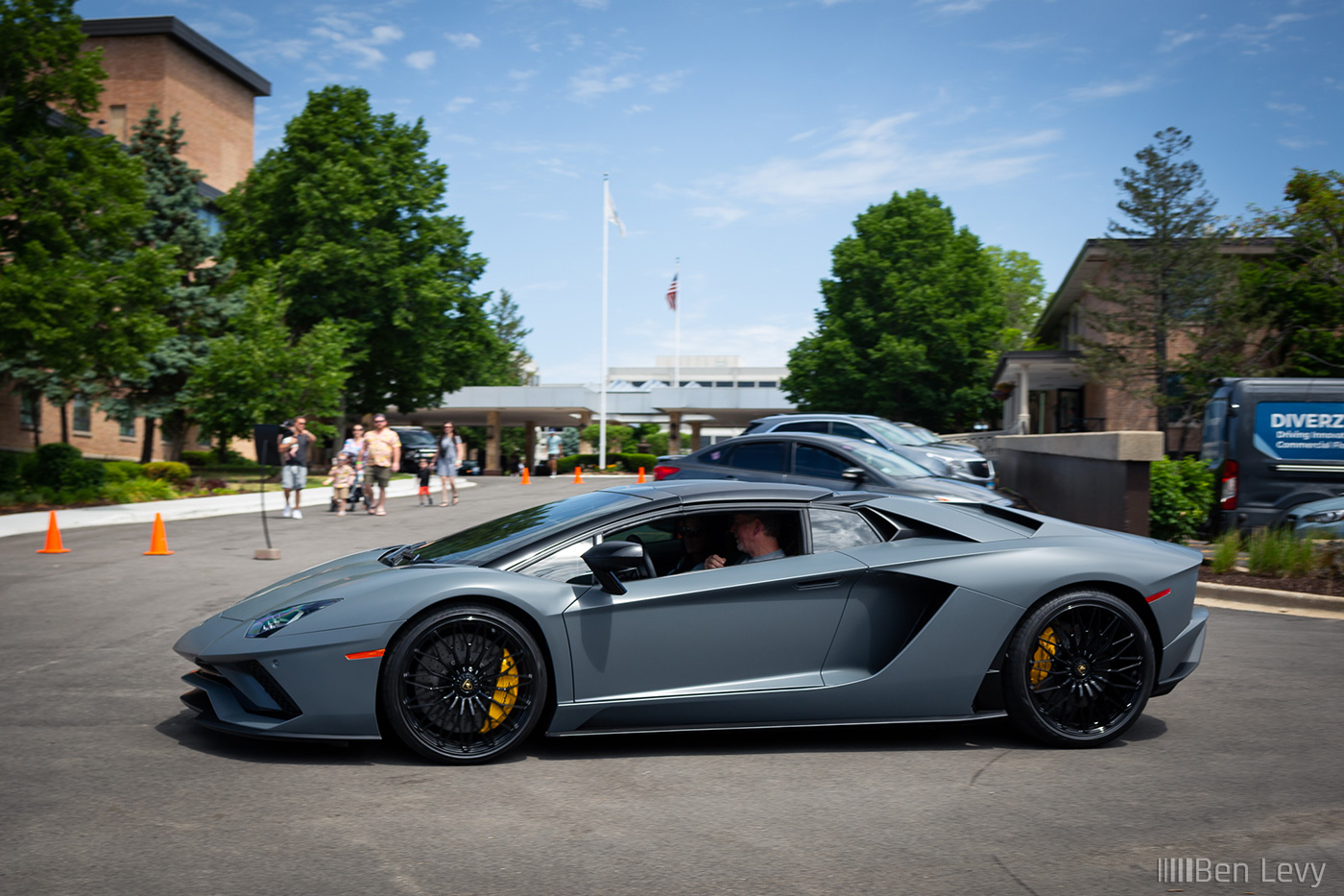 Grey Lamborghini Aventador at The Drake Hotel Oak Brook