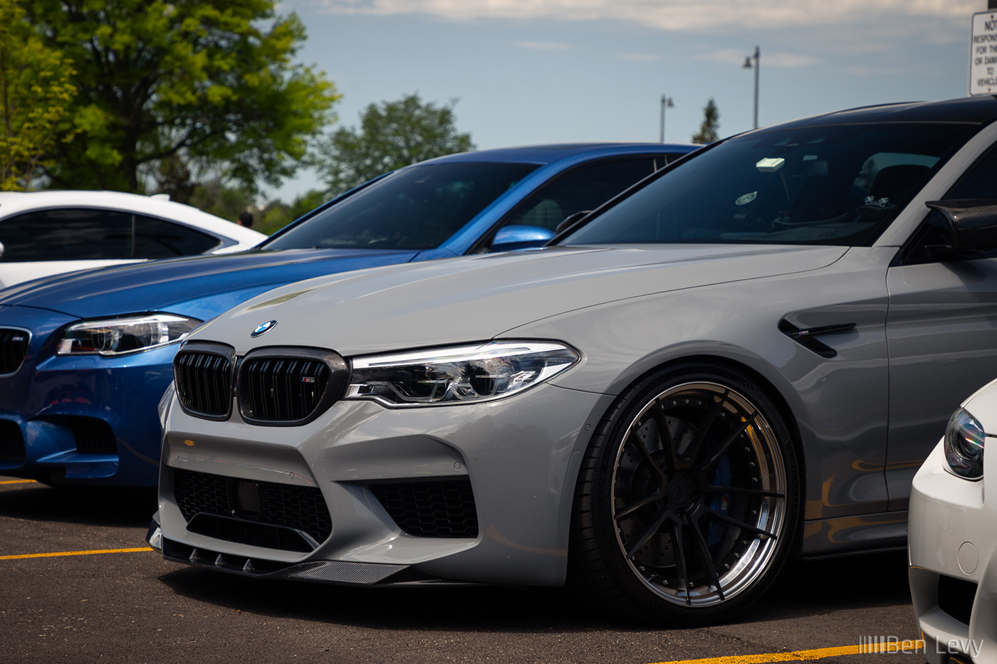 Front Bumper of Grey F90 BMW M5 Competition