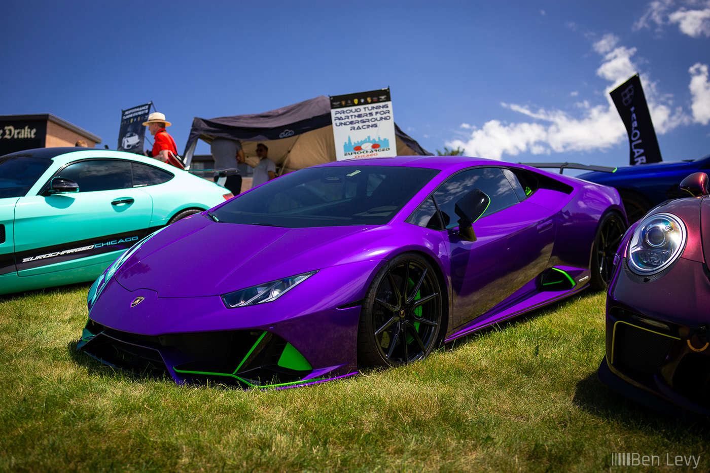 Joker Colors on Purple Lamborghini Hurancan EVO from Eurocharged Chicago