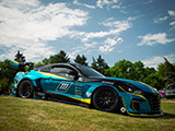 Teal S550 Mustang on the grass at The Drake Hotel Oak Brook
