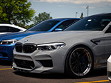Front Bumper of Grey F90 BMW M5 Competition
