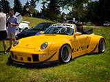 Yellow RWB Porsche 993 Convertible