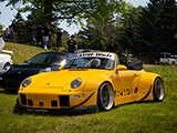 Yellow RWB Porsche 993 at CACW Supercar Sunday at The Drake Hotel Oak Brook
