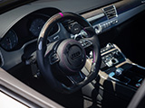 Purple Stitching on Carbon Fiber Steering Wheel in Audi S8