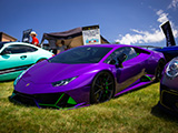 Joker Colors on Purple Lamborghini Hurancan EVO from Eurocharged Chicago