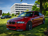 Red E46 BMW with Rotiform Wheels