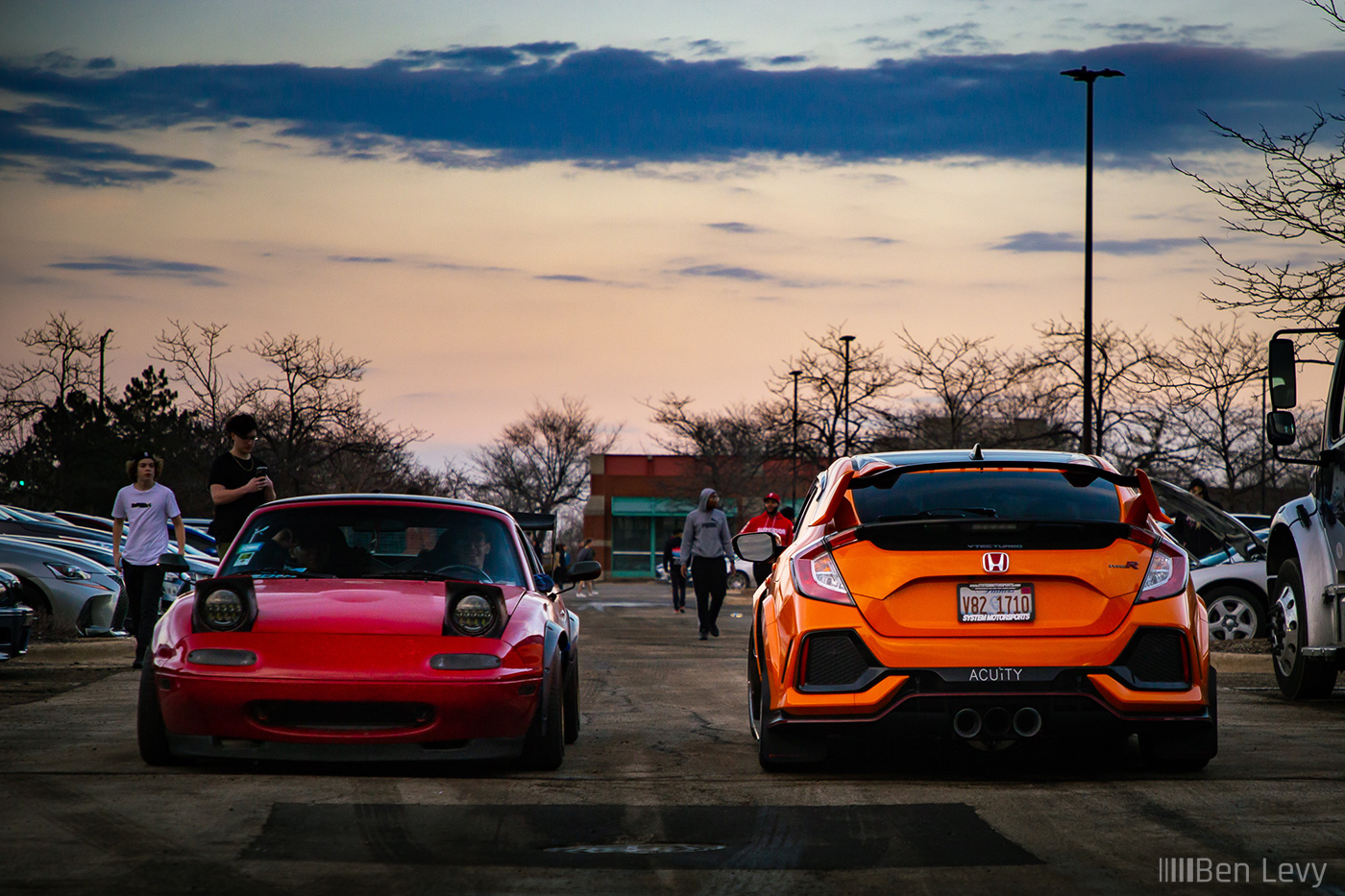 Miata and Civic at Cars and Culture Meet