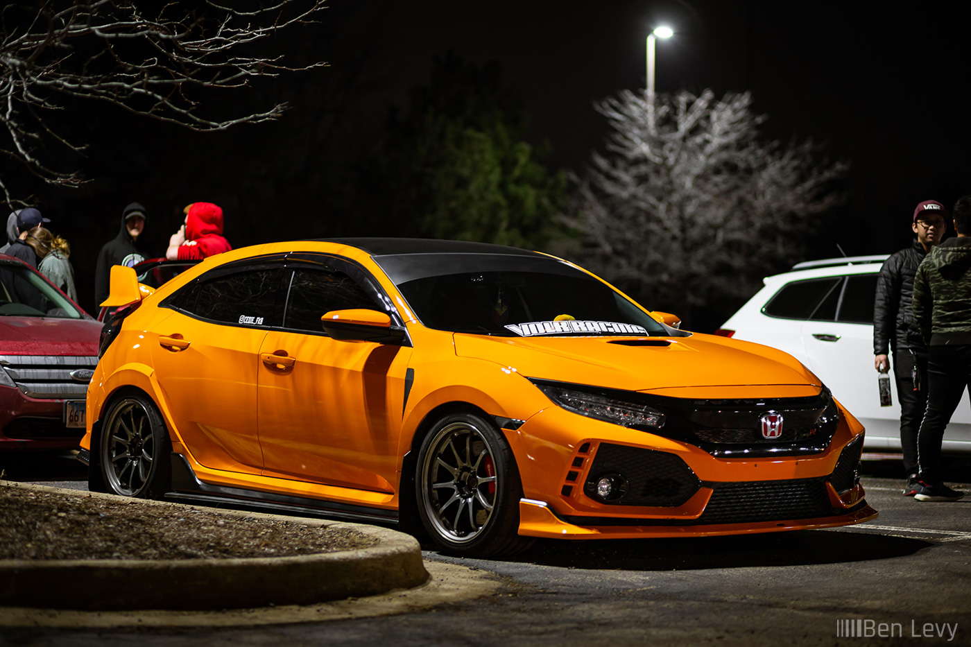 Orange FK8 Honda Civic TypeR at Night