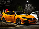 Orange FK8 Honda Civic Type-R at Night