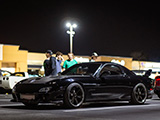 Black FD Mazda RX-7 at a Nighttime Car Meet