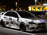 Camoflauge Wrap on Mitsubishi Lancer Evo at Cars and Culture Meet