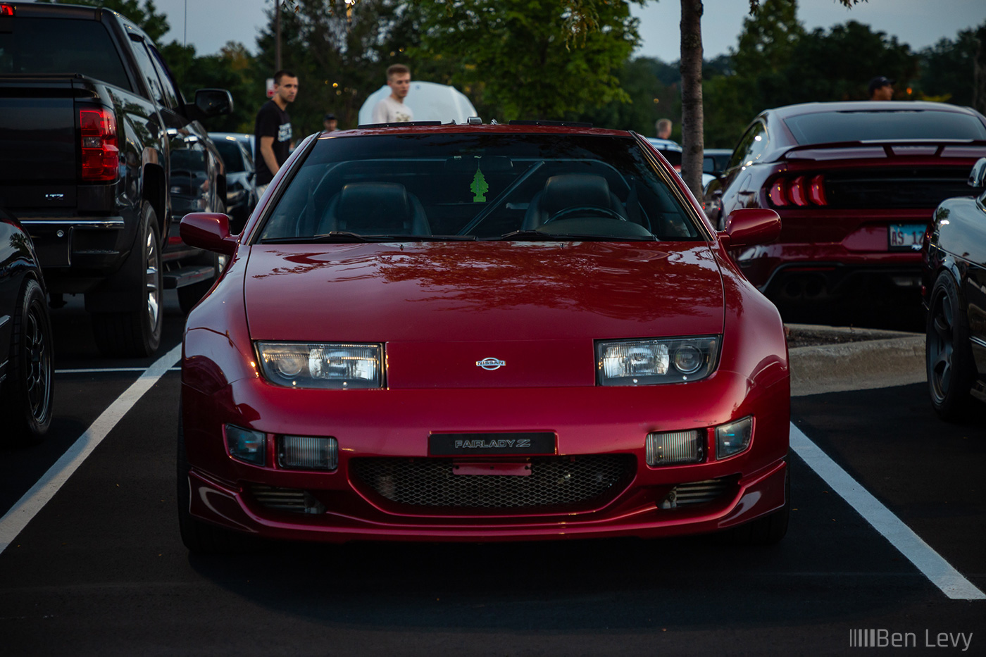 Front of Maroon Nissan 300ZX