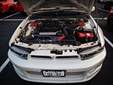 Open Hood on White Mitsubishi Legnum VR-4