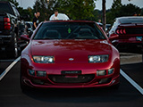 Front of Maroon Nissan 300ZX