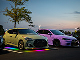 Veloster and Lancer at Cars and Culture Meet