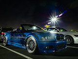 Blue BMW M3 Convertible at Night