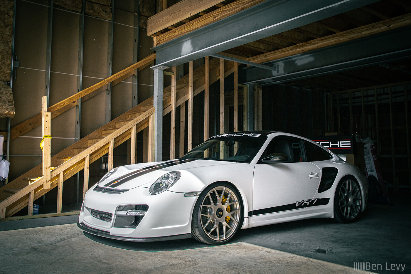 White Vorsteiner Porsche 911 V-RT in Private Garage