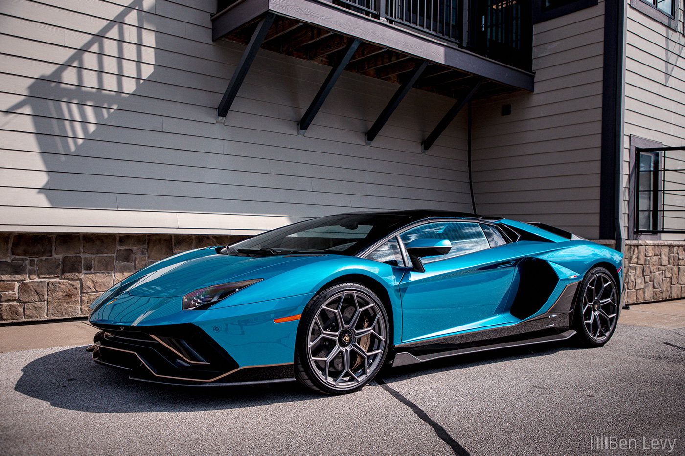 Blue Lamborghini Aventador LP 780-4 Ultimae at Iron Gate Motor Condos Cartoberfest