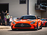 Orange AMG GT Black Series leaving Iron Gate Motor Condos