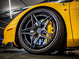 Black Rotiform VDA Wheel on Yellow Ferrari 488