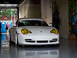White Porsche 911 GT3 with Yellow Headlights