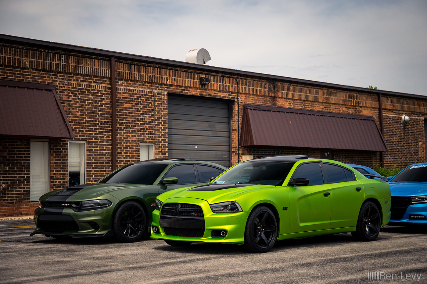 Pair of Green Dodge Chargers