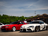 White Skyline GT-R and White Toyota Supra