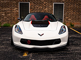 Front of White C7 Corvette Z06 at Chicago Auto Pros Lombard
