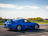 Blue JDM Supra at the Track