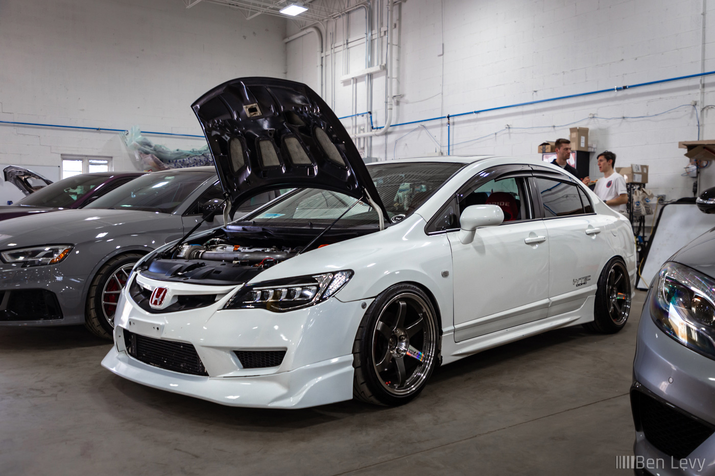 Supercharged White Civic Si