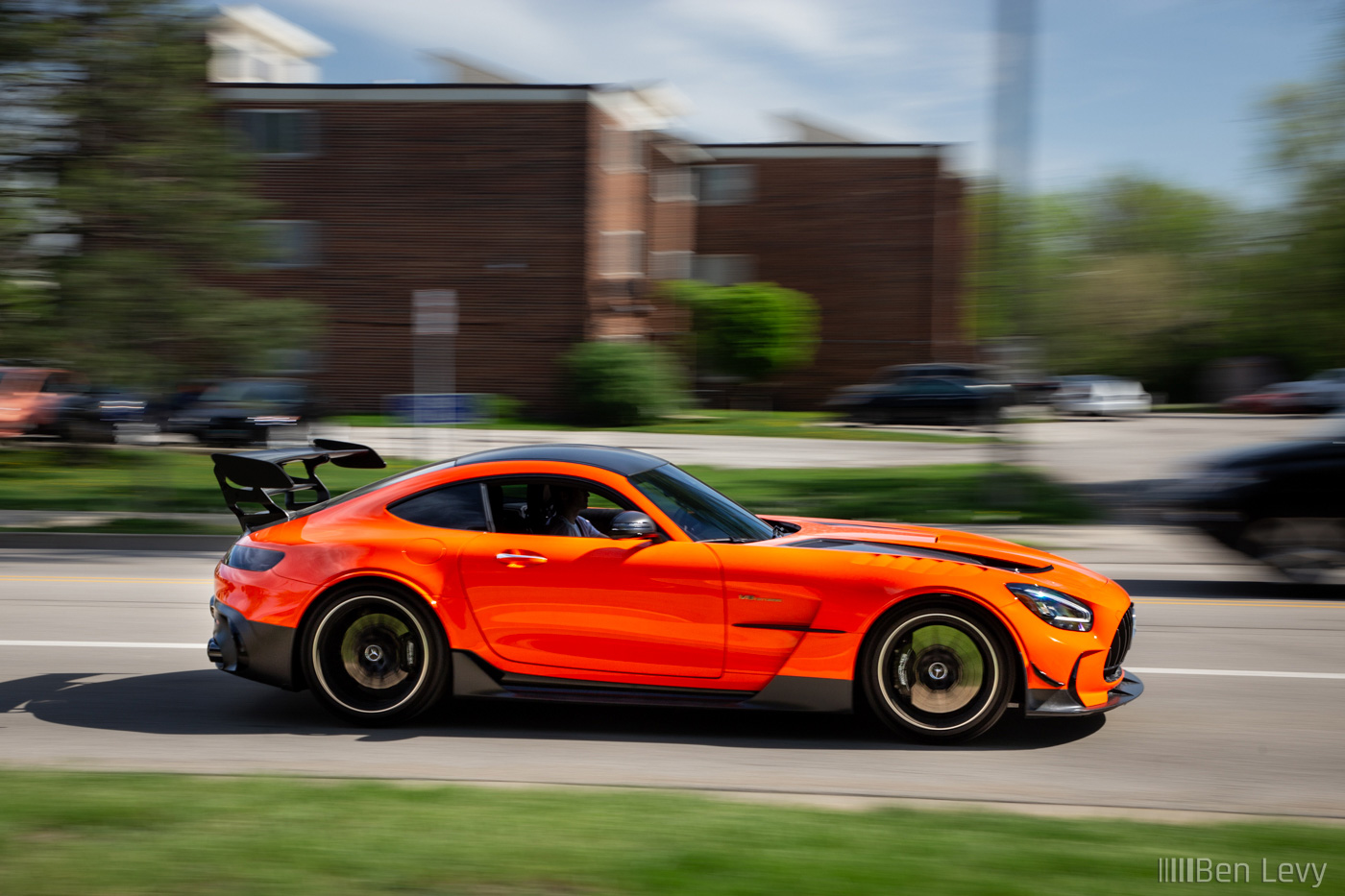 Rolling Shot of Orange AMG GT Black Series