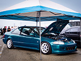 Teal Honda Civic Coupe at Chi Town AutoFest