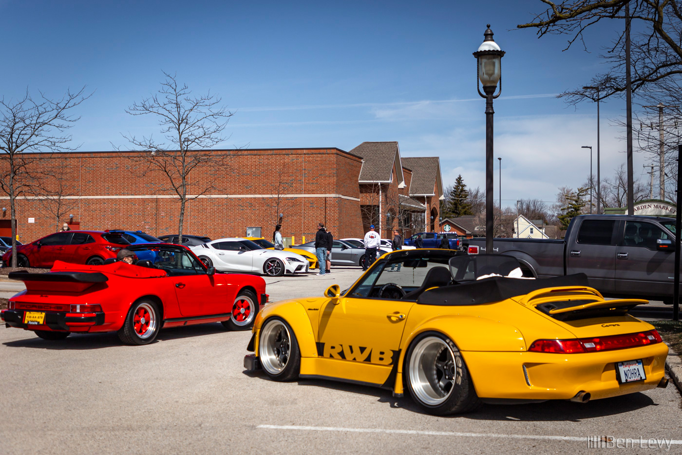 Red and Yellow Porsche 911 Cabriolets