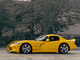 Yellow Dodge Viper on the Road