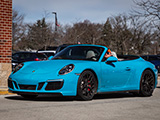 Miami Blue Porsche 911 GTS on Black Wheels