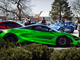 Side of McLaren 720S with Green Wrap